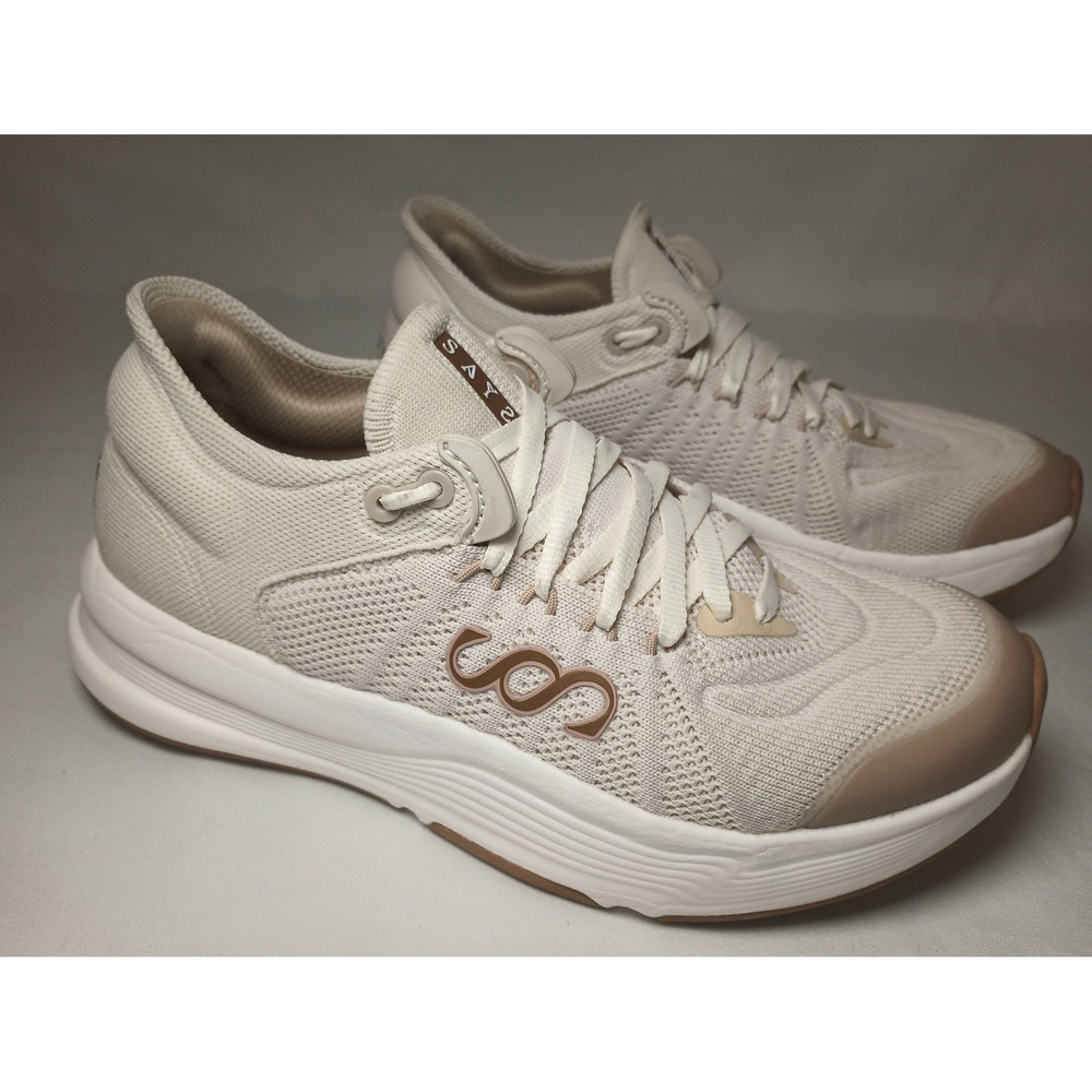 SAYSH One Womens Cream Sand Knit Running Training Sneakers Shoes 7.5